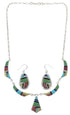Sterling Silver Southwest Multicolor Link Necklace Set GS75443